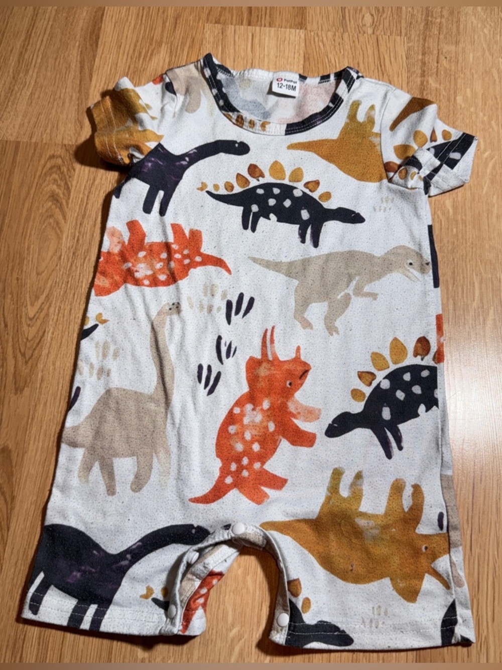 Patpat Infant Dinosaur Print Short Romper